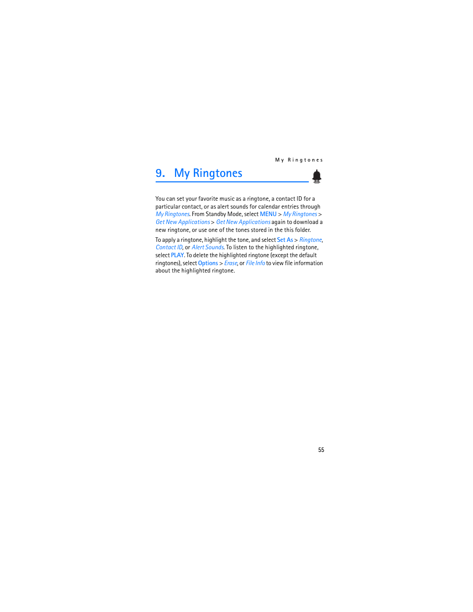 My ringtones | Nokia 2605 User Manual | Page 56 / 101