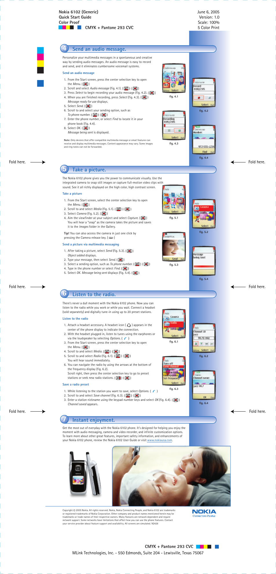 Listen to the radio, Take a picture, Send an audio message | Nokia 6102 User Manual | Page 2 / 2