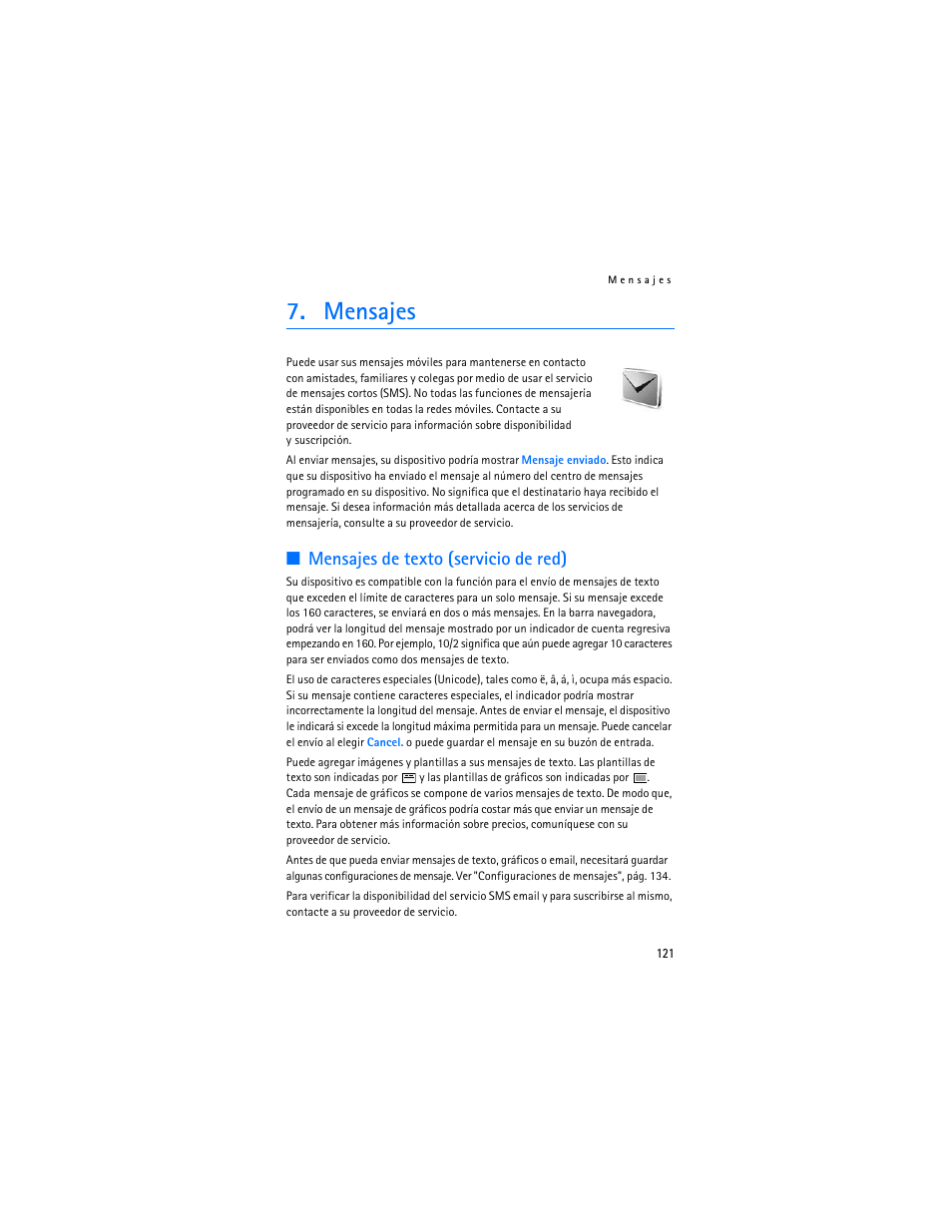 Mensajes, Mensajes de texto (servicio de red) | Nokia 8801 User Manual | Page 122 / 209