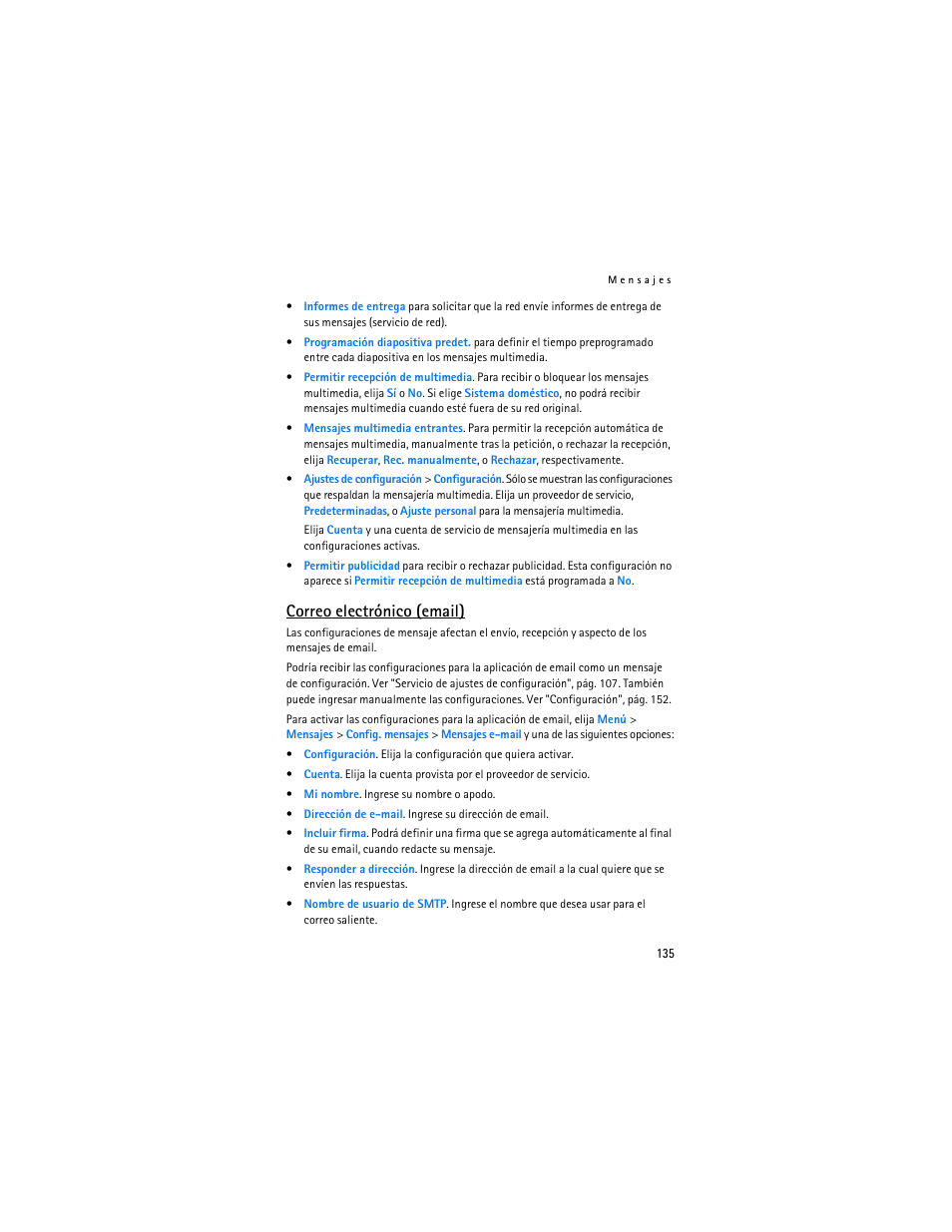 Correo electrónico (email) | Nokia 8801 User Manual | Page 136 / 209