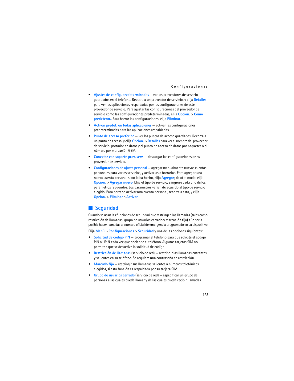 R "seguridad", pág. 153, Seguridad", pág. 153, Seguridad | Nokia 8801 User Manual | Page 154 / 209