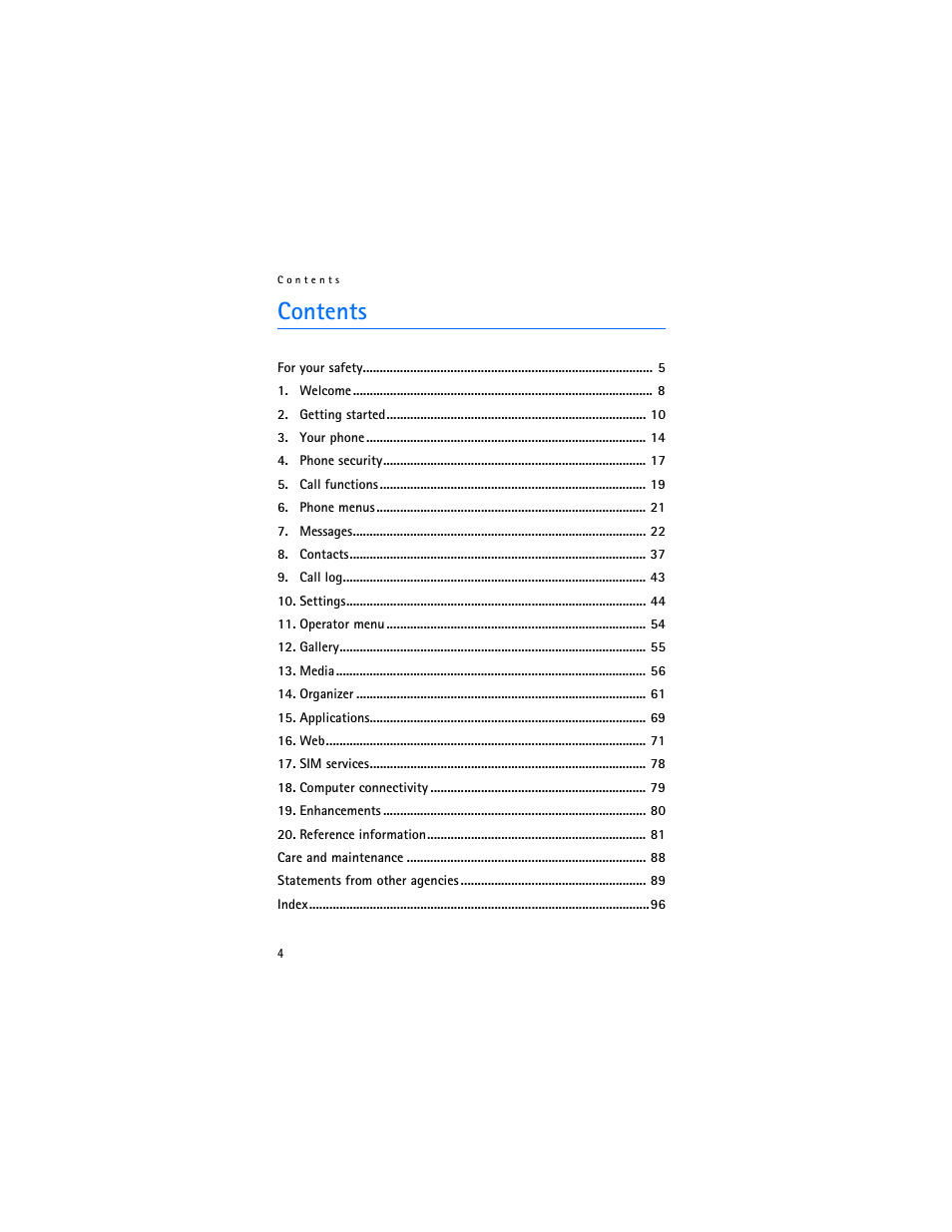 Nokia 8801 User Manual | Page 5 / 209