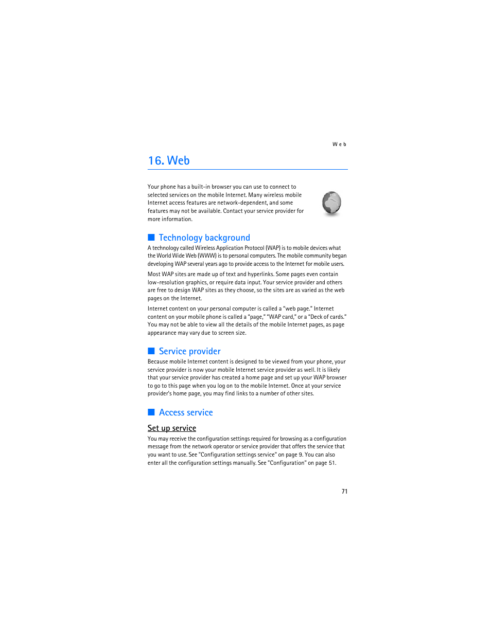 Ee "web" o | Nokia 8801 User Manual | Page 72 / 209