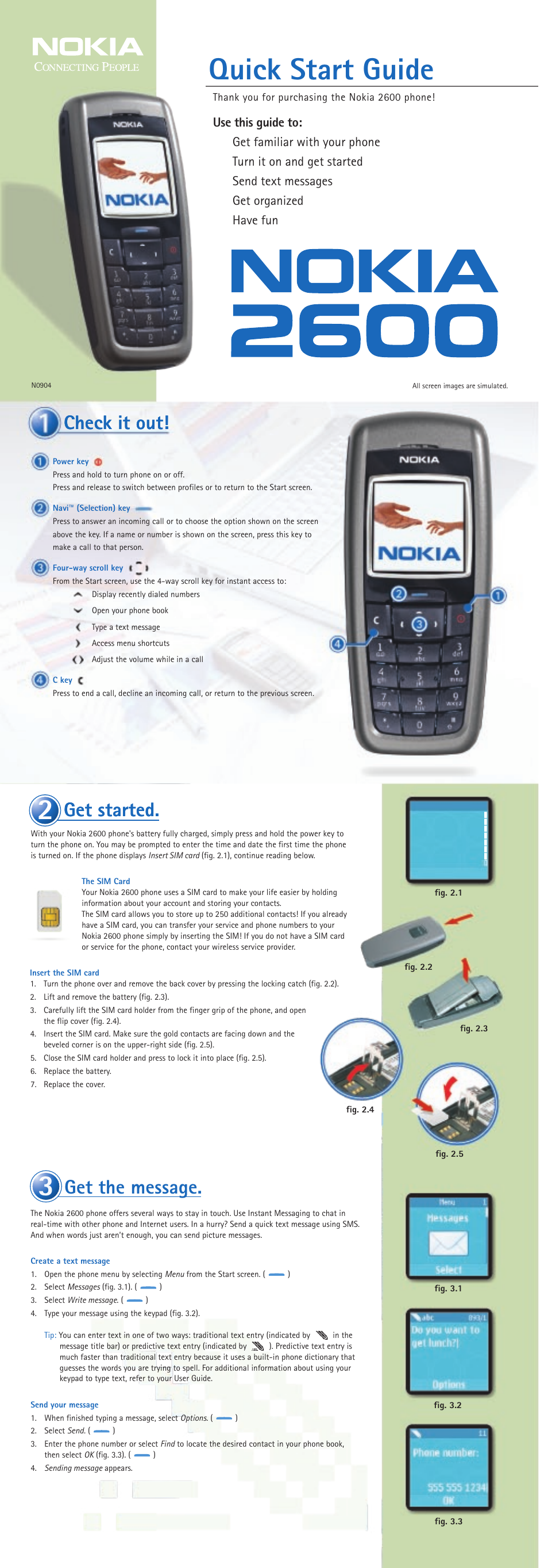Nokia 2600 User Manual | 2 pages