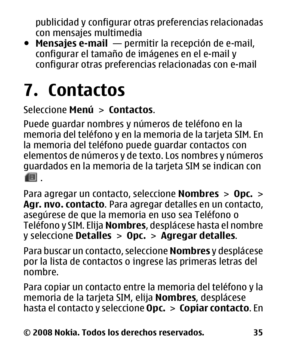Contactos | Nokia 2680 slide User Manual | Page 103 / 144