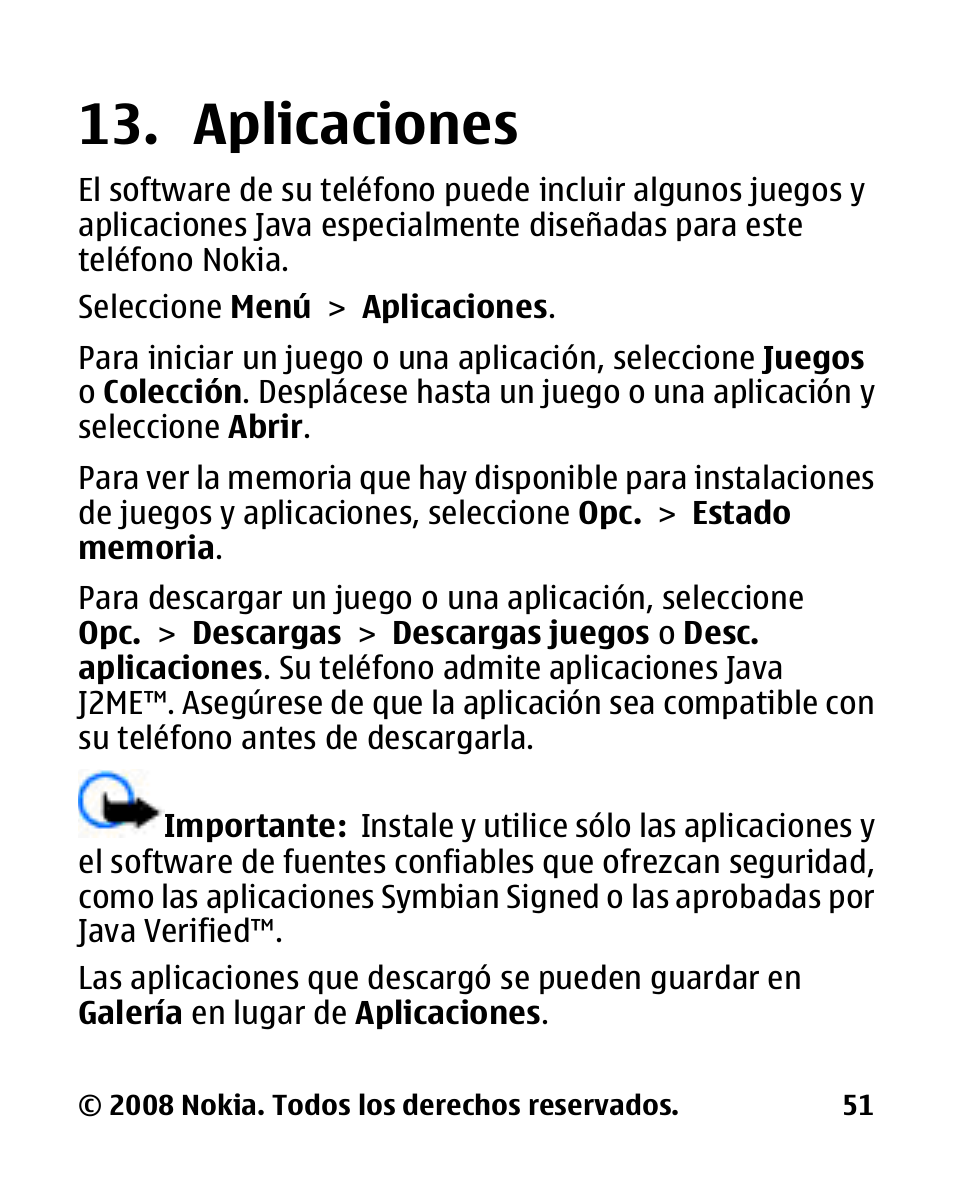 Aplicaciones | Nokia 2680 slide User Manual | Page 119 / 144
