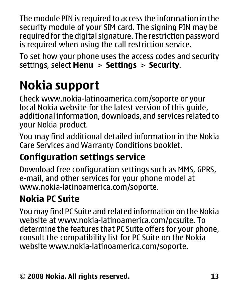 Nokia support | Nokia 2680 slide User Manual | Page 14 / 144