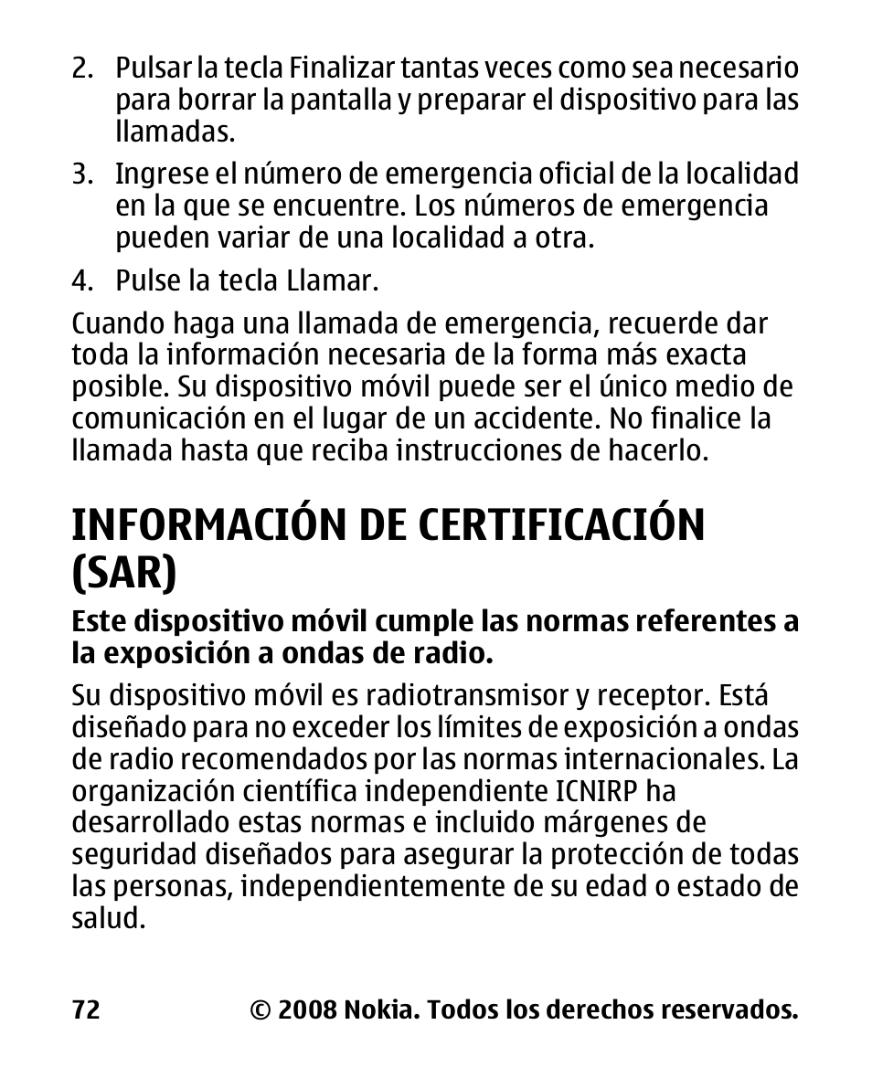 Información de certificación (sar), Información de, Certificación (sar) | Nokia 2680 slide User Manual | Page 140 / 144