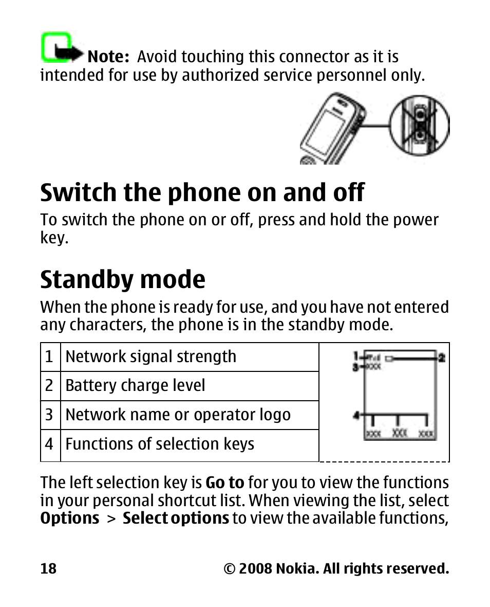 Switch the phone on and off, Standby mode, Switch the phone on and | Nokia 2680 slide User Manual | Page 19 / 144