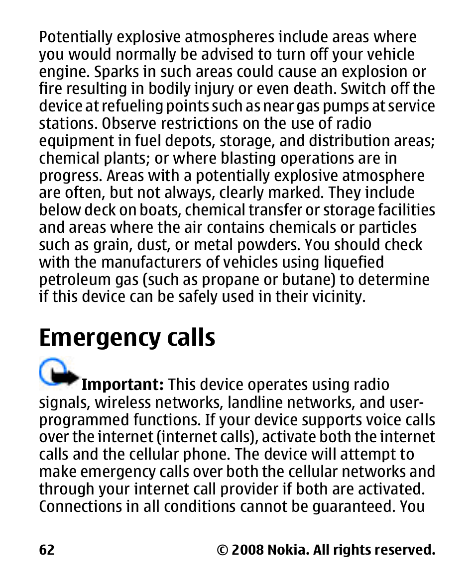 Emergency calls | Nokia 2680 slide User Manual | Page 63 / 144