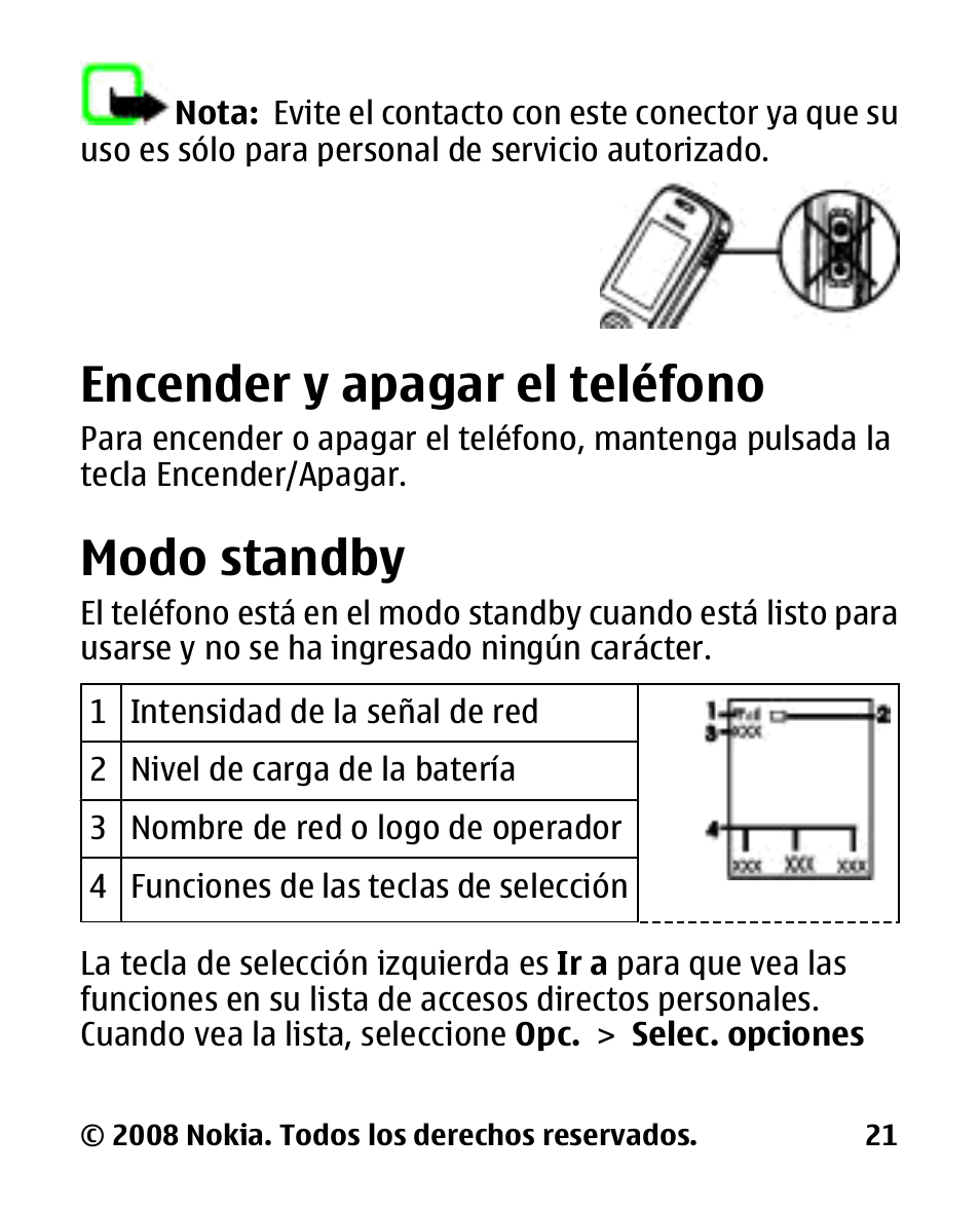 Encender y apagar el teléfono, Modo standby, Encender y apagar el | Teléfono | Nokia 2680 slide User Manual | Page 89 / 144