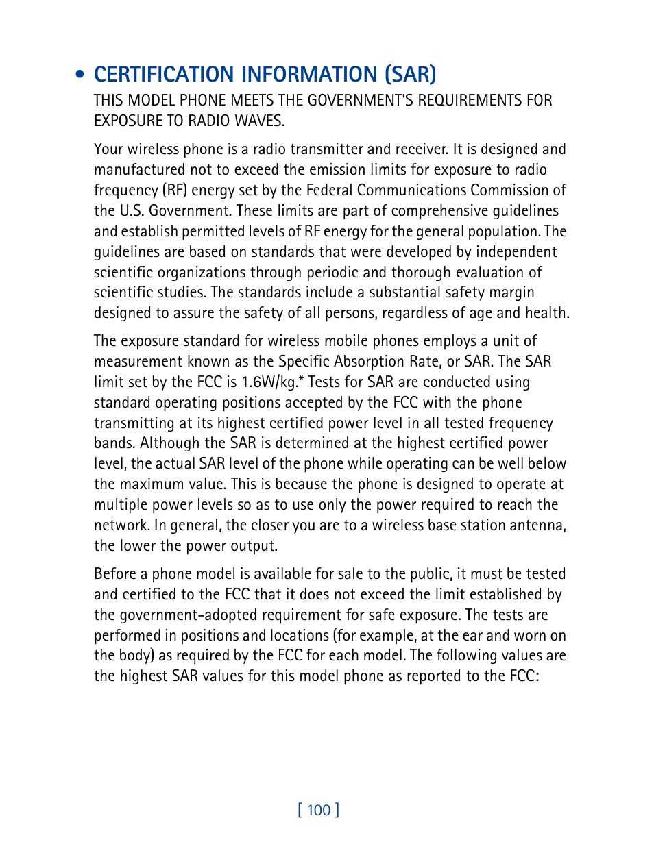 Certification information (sar) | Nokia 1261 User Manual | Page 107 / 145