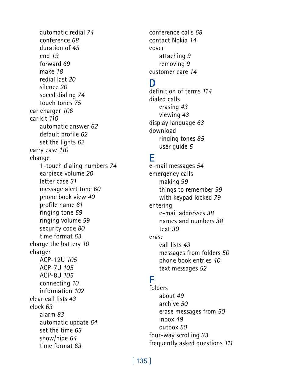 Nokia 1261 User Manual | Page 142 / 145