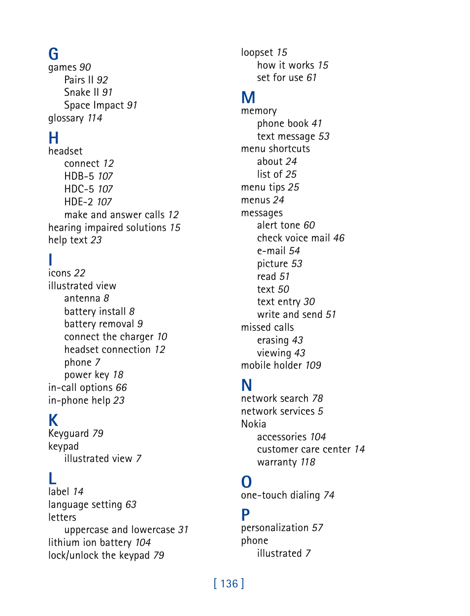 Nokia 1261 User Manual | Page 143 / 145