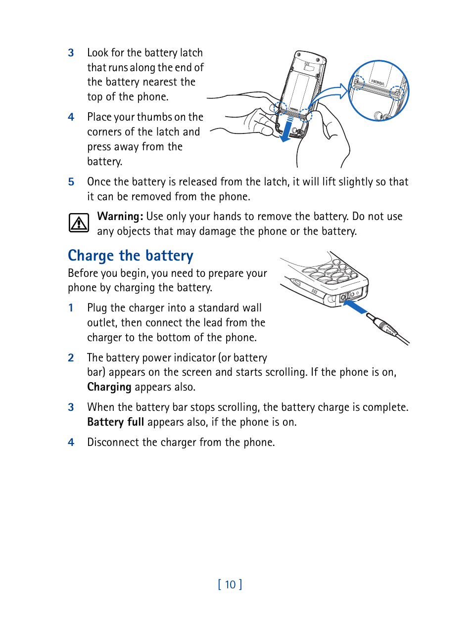 Charge the battery | Nokia 1261 User Manual | Page 17 / 145