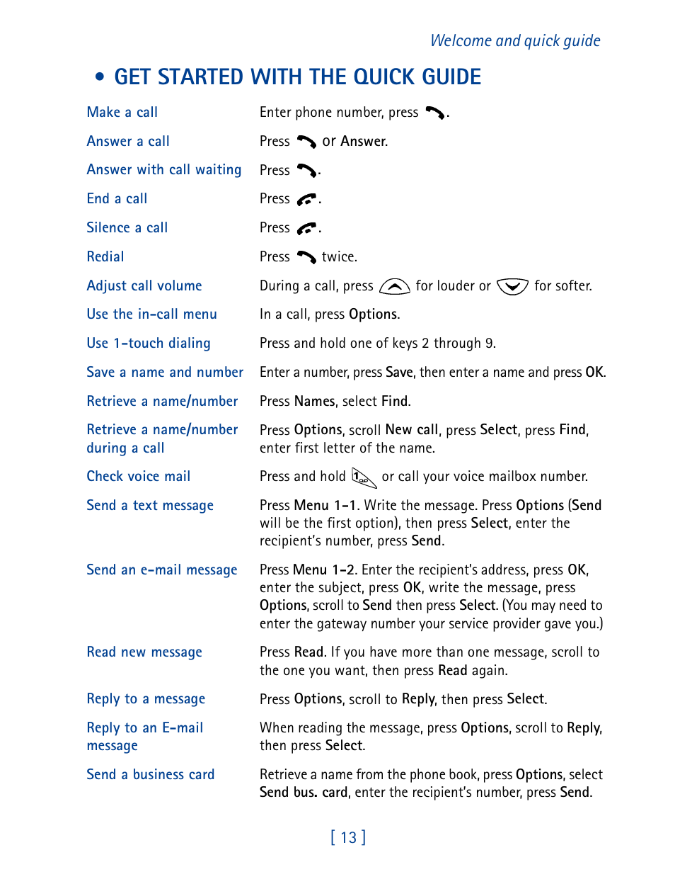 Get started with the quick guide | Nokia 1261 User Manual | Page 20 / 145