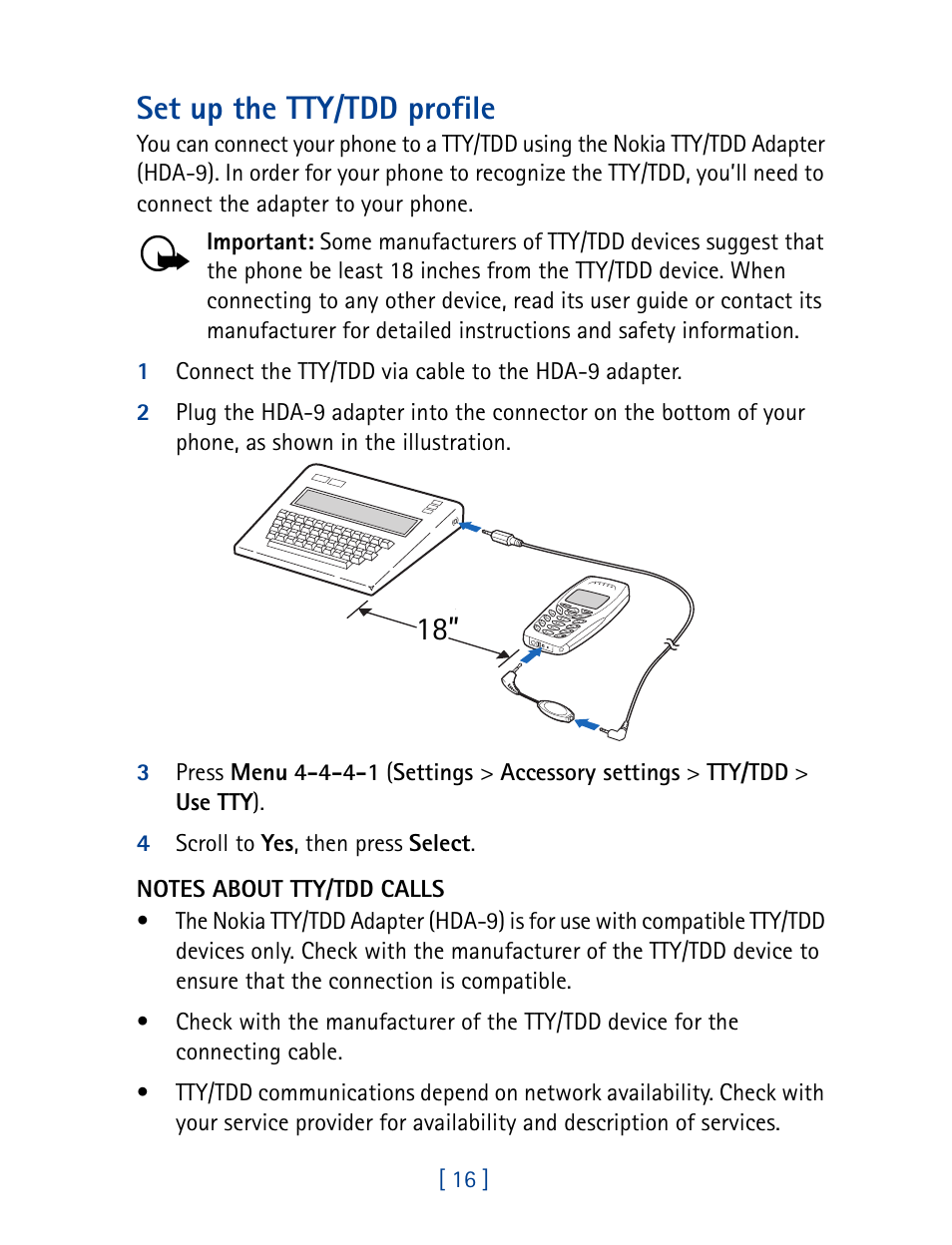 Set up the tty/tdd profile | Nokia 1261 User Manual | Page 23 / 145