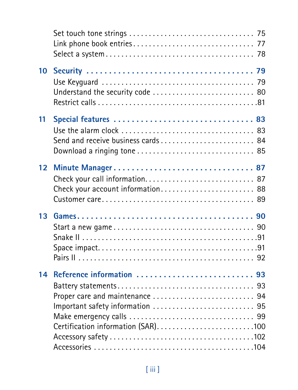 Nokia 1261 User Manual | Page 6 / 145