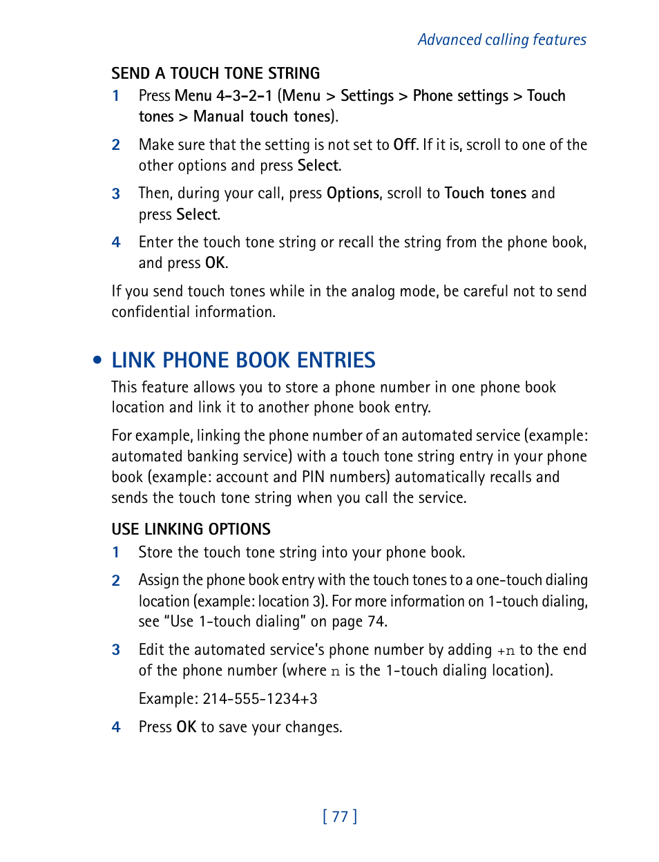 Link phone book entries | Nokia 1261 User Manual | Page 84 / 145