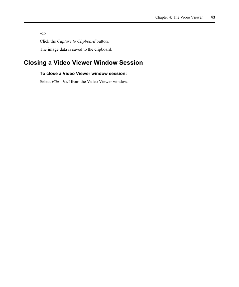 Closing a video viewer window session | Avocent DSR 1024 User Manual | Page 55 / 86