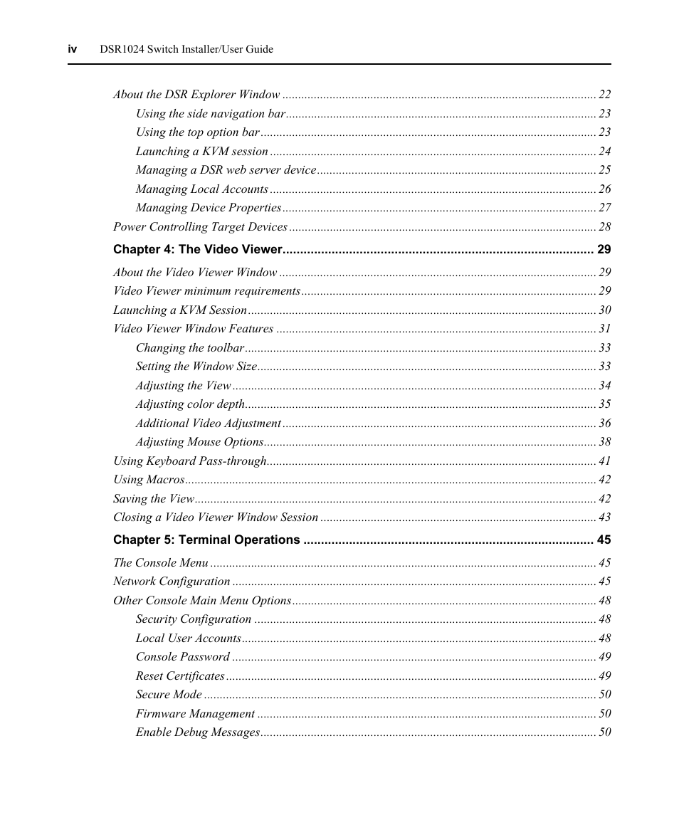 Avocent DSR 1024 User Manual | Page 6 / 86