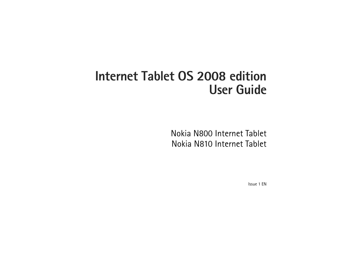 Nokia N810 User Manual | 52 pages