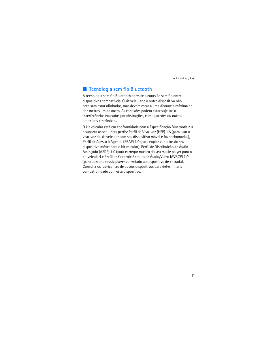 Tecnologia sem fio bluetooth | Nokia Display Car Kit CK-600 User Manual | Page 109 / 206