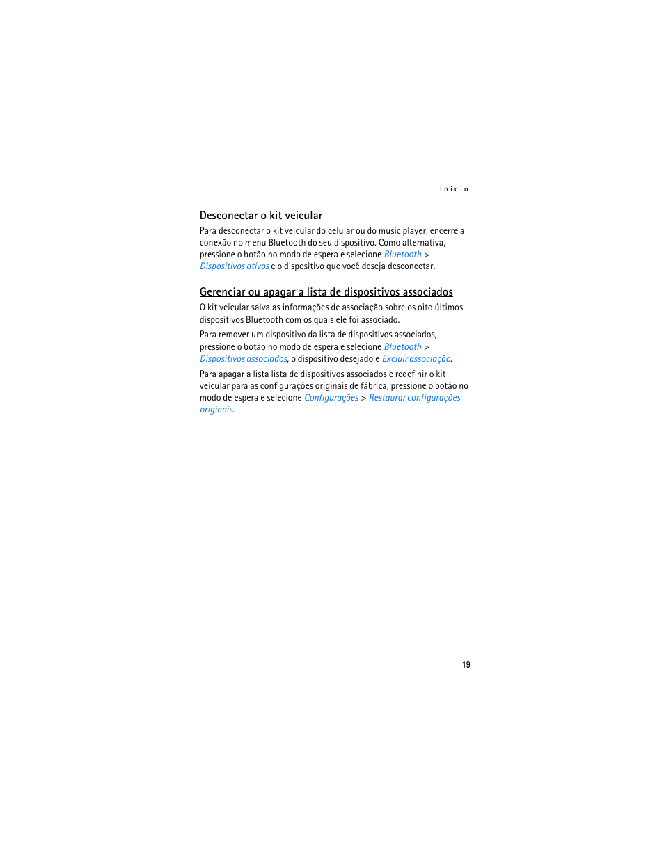 Desconectar o kit veicular | Nokia Display Car Kit CK-600 User Manual | Page 117 / 206