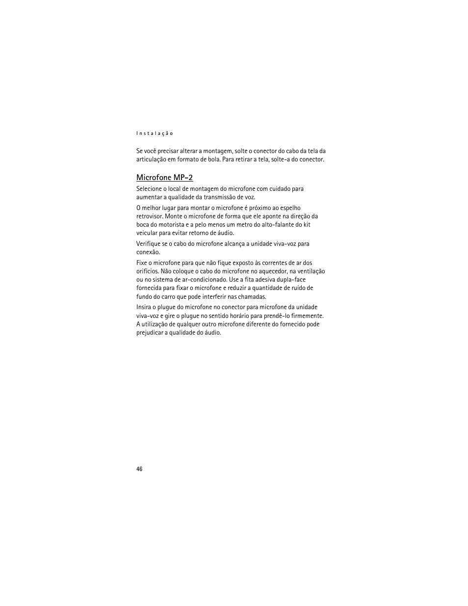Microfone mp-2 | Nokia Display Car Kit CK-600 User Manual | Page 144 / 206