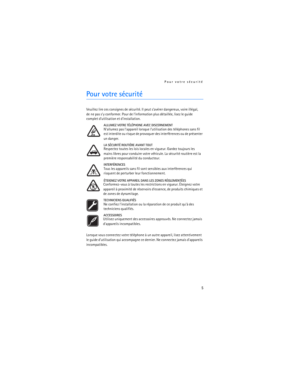 Pour votre sécurité | Nokia Display Car Kit CK-600 User Manual | Page 155 / 206