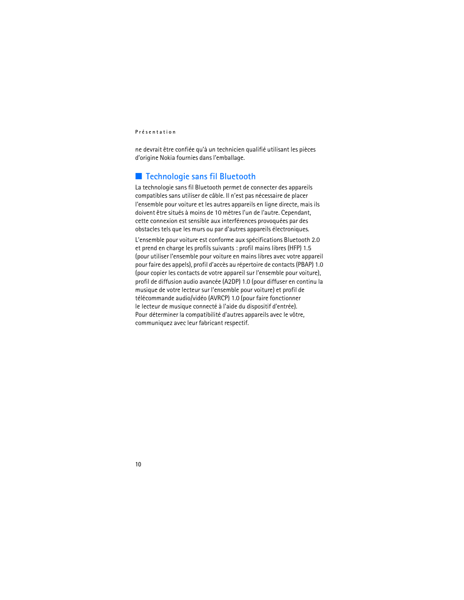 Technologie sans fil bluetooth | Nokia Display Car Kit CK-600 User Manual | Page 160 / 206