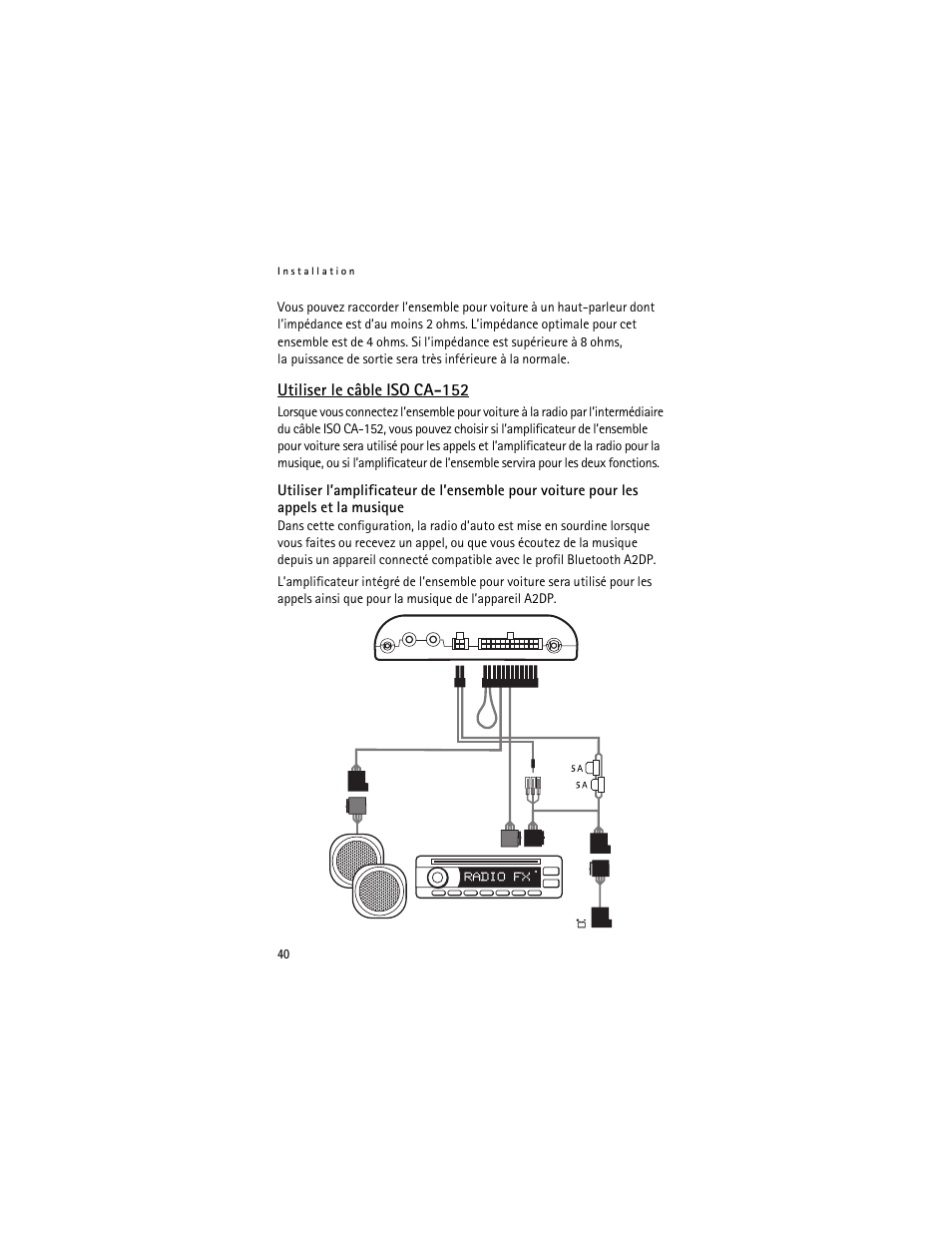 Utiliser le câble iso ca-152 | Nokia Display Car Kit CK-600 User Manual | Page 190 / 206