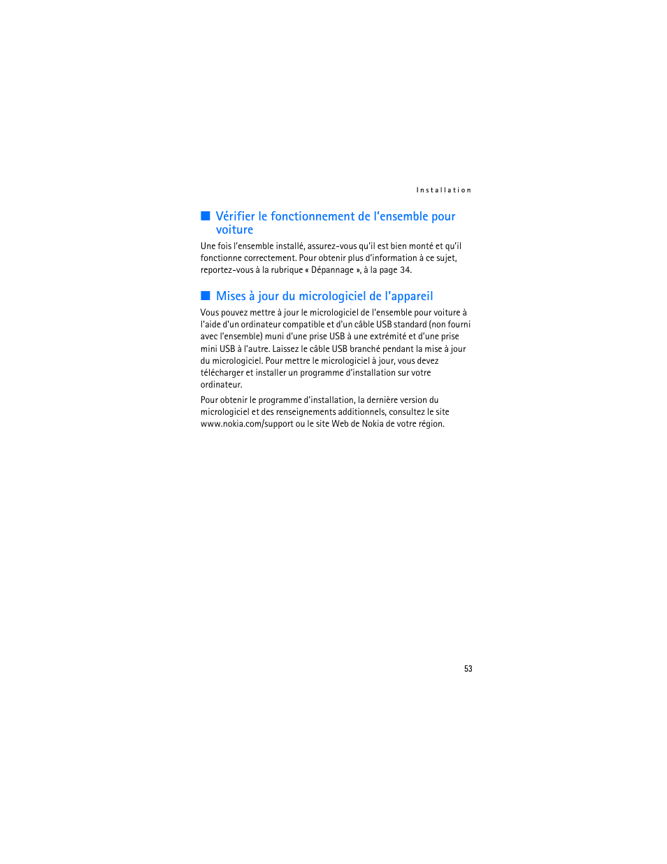 Mises à jour du micrologiciel de l’appareil | Nokia Display Car Kit CK-600 User Manual | Page 203 / 206