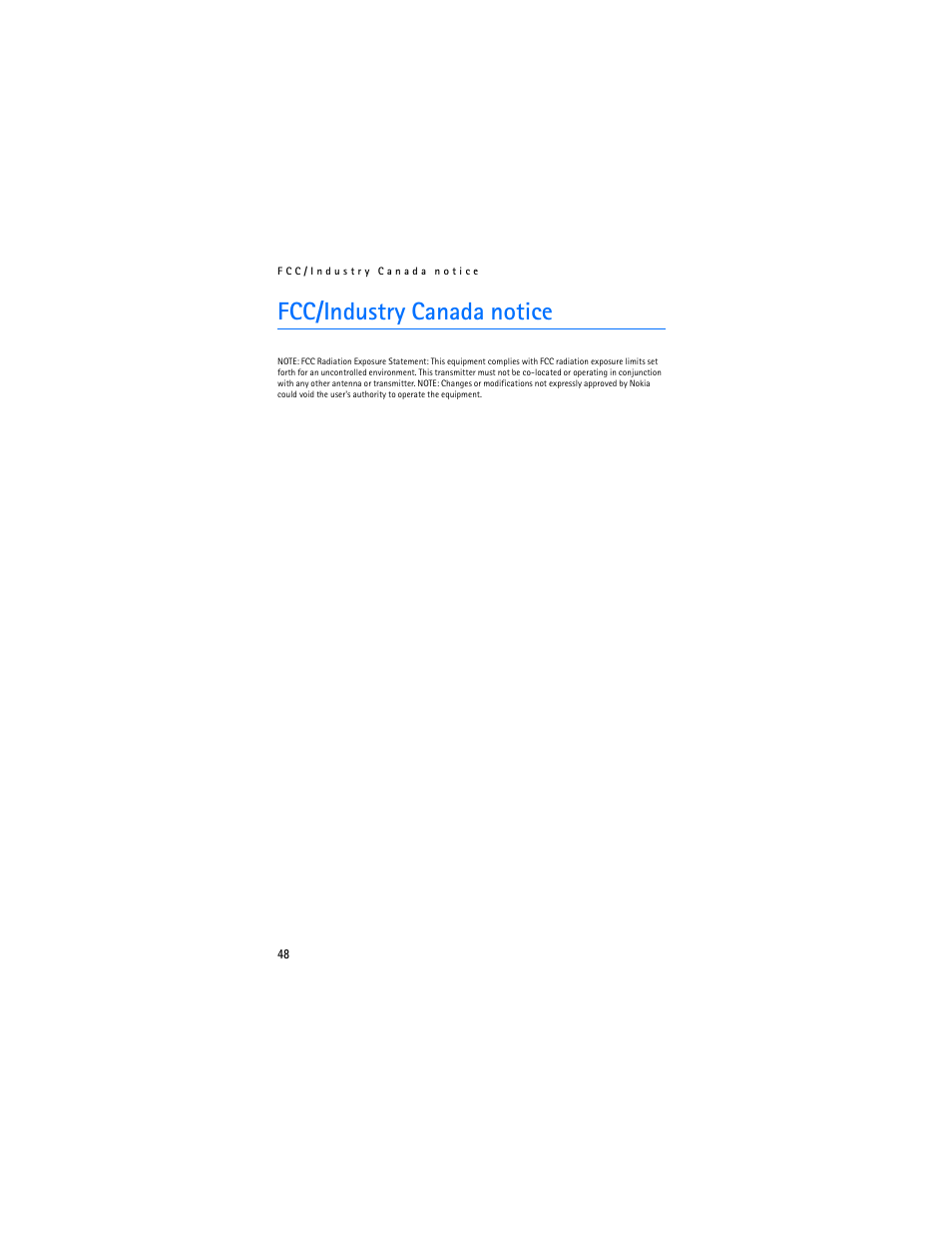 Fcc/industry canada notice | Nokia Display Car Kit CK-600 User Manual | Page 48 / 206