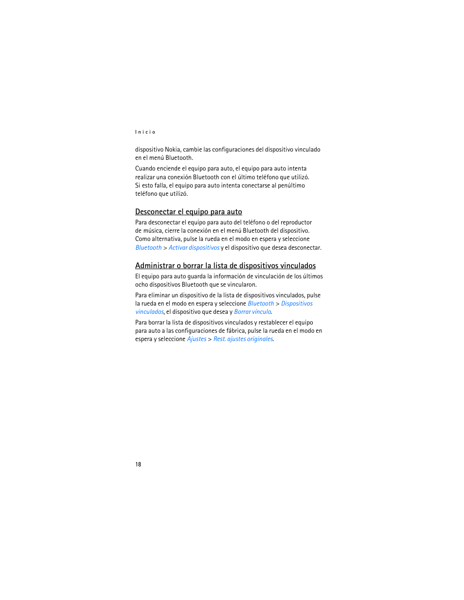 Desconectar el equipo para auto | Nokia Display Car Kit CK-600 User Manual | Page 66 / 206