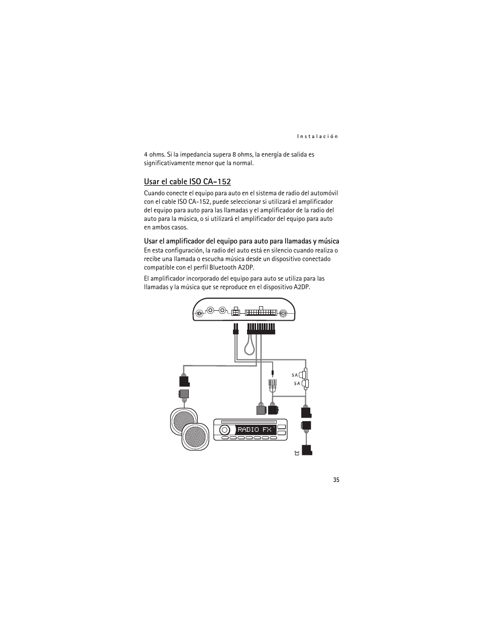 Usar el cable iso ca-152 | Nokia Display Car Kit CK-600 User Manual | Page 83 / 206