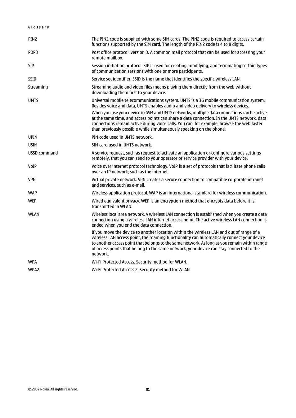 Nokia E90 Communicator User Manual | Page 113 / 125
