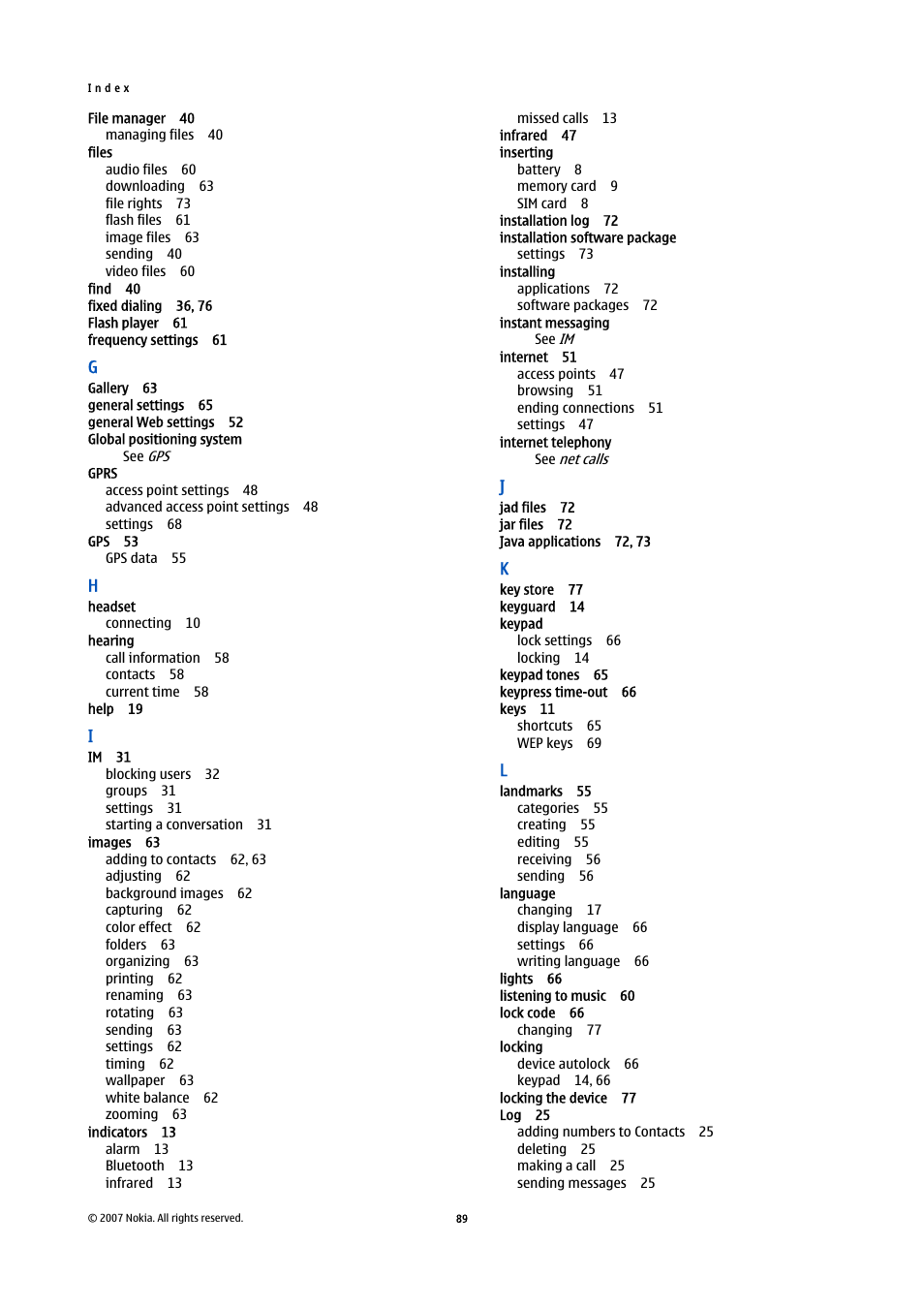 Nokia E90 Communicator User Manual | Page 121 / 125