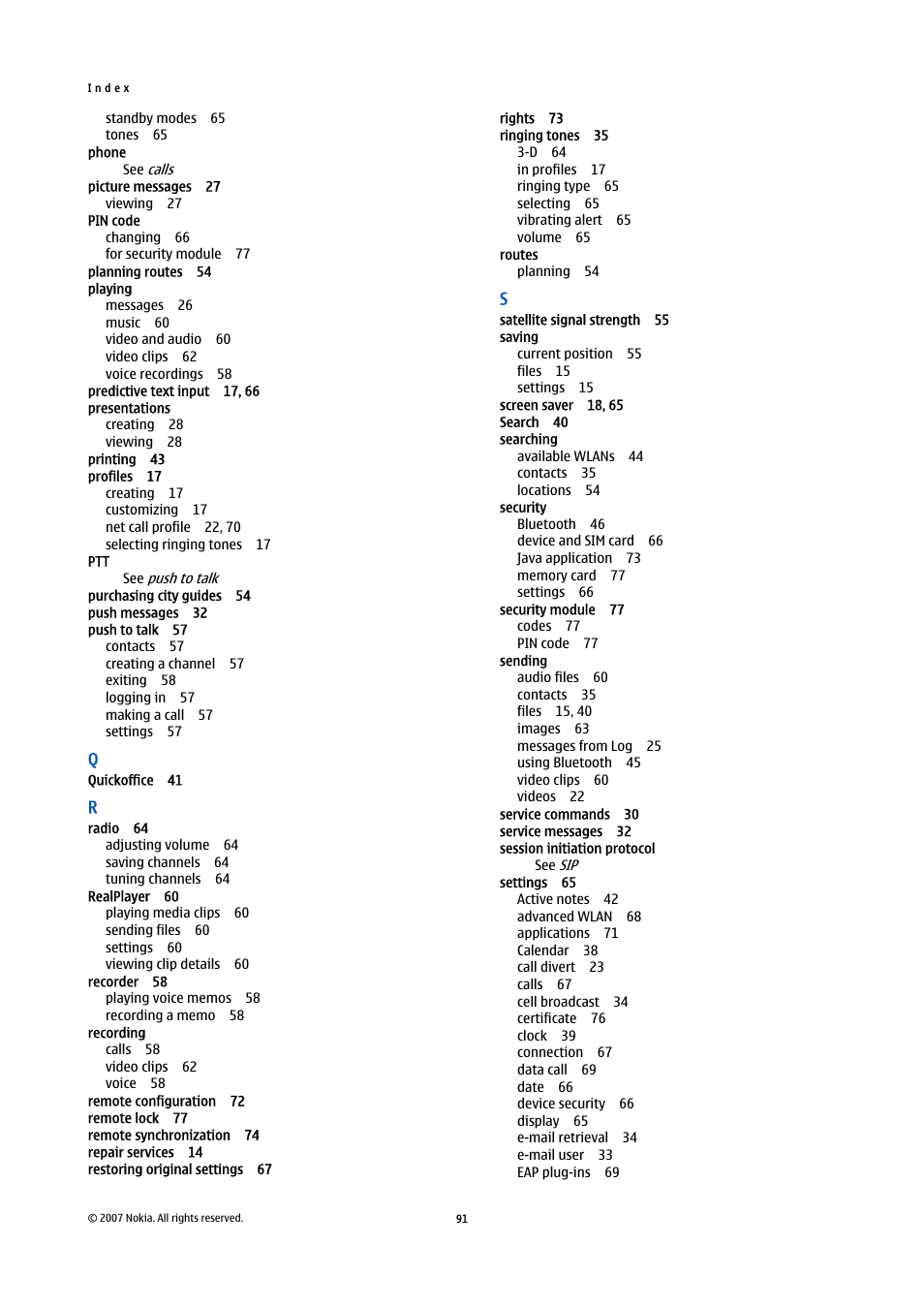 Nokia E90 Communicator User Manual | Page 123 / 125