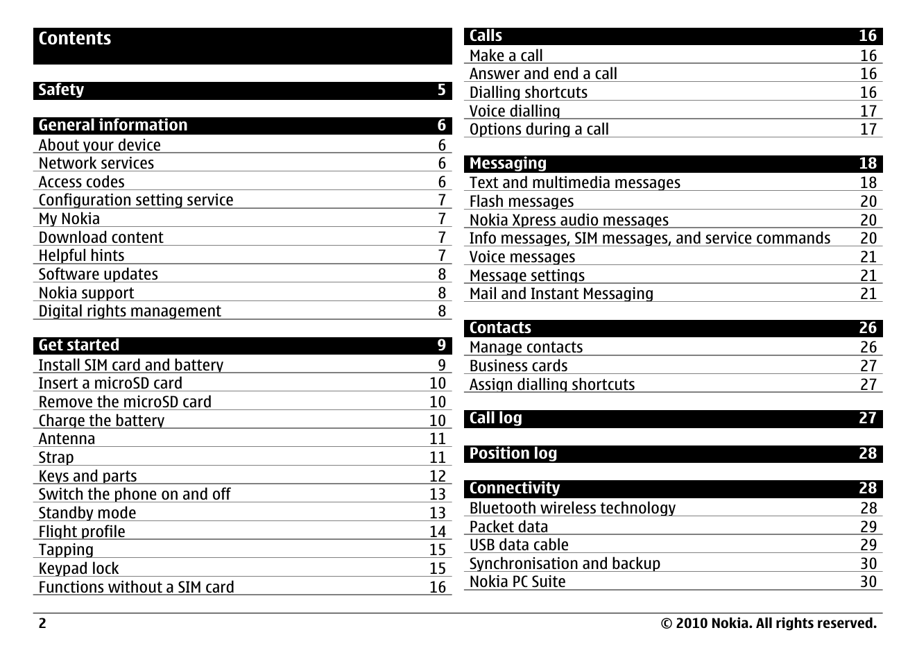 Nokia 6700 Classic User Manual | Page 2 / 57