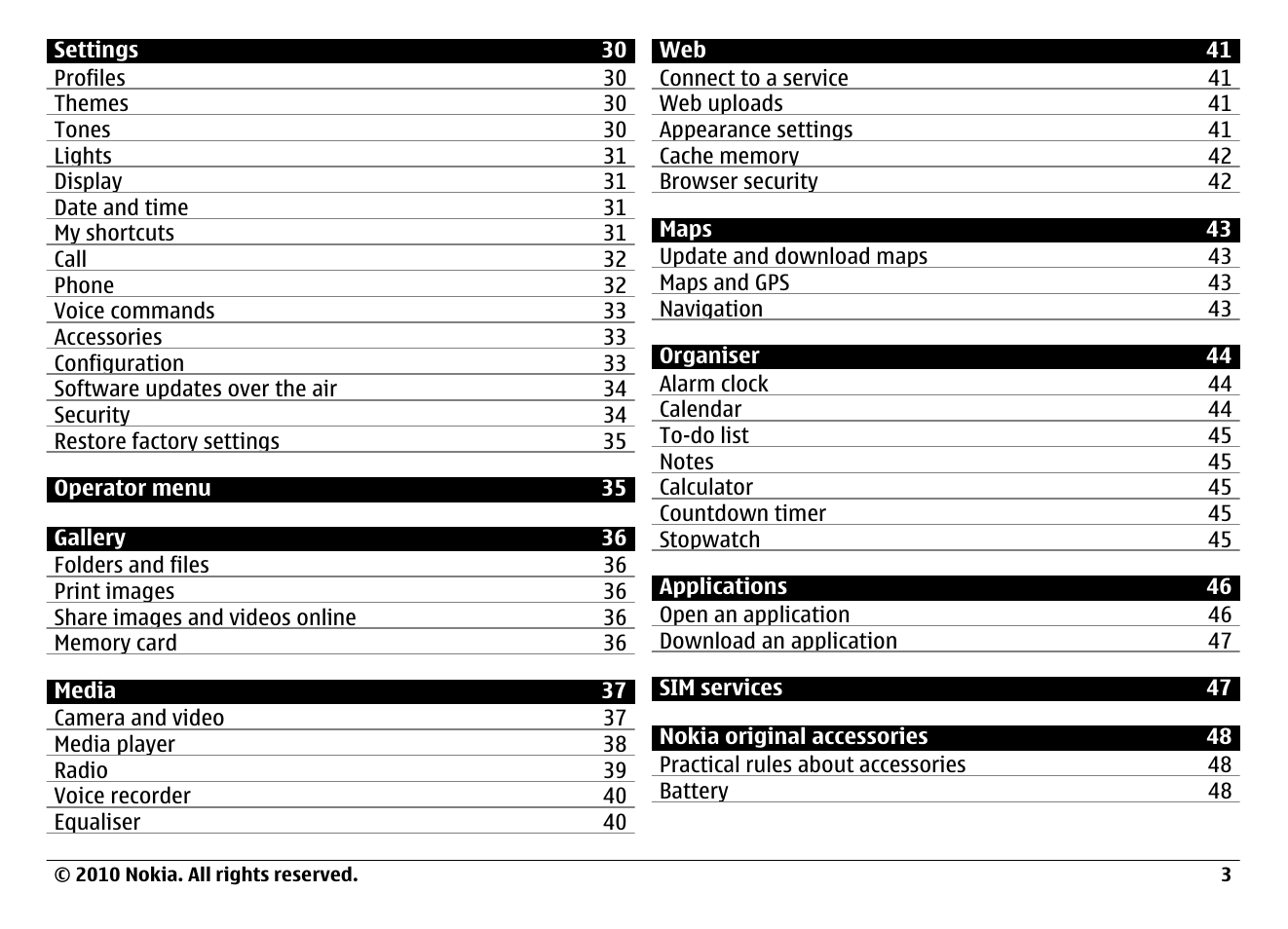 Nokia 6700 Classic User Manual | Page 3 / 57