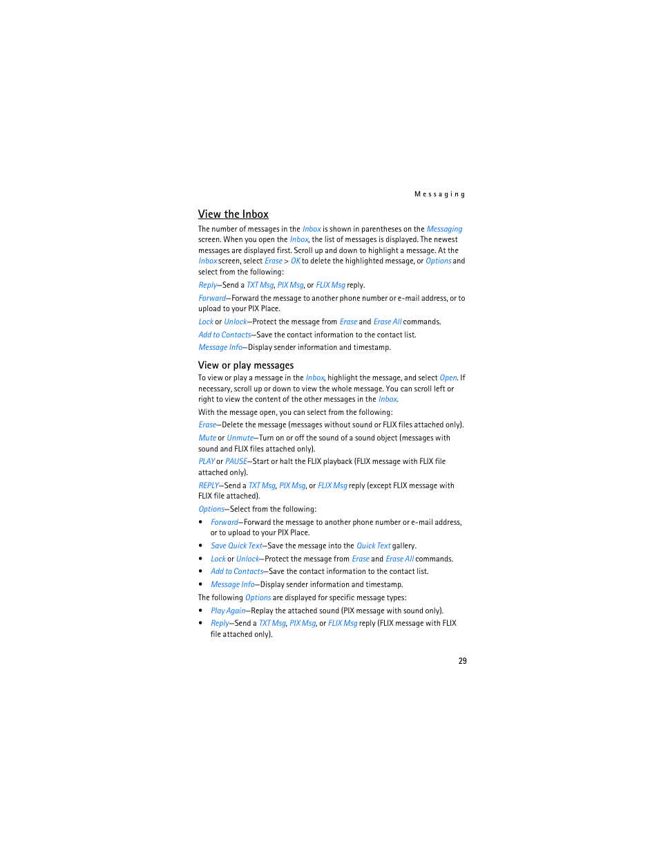 View the inbox | Nokia 6305i User Manual | Page 30 / 137