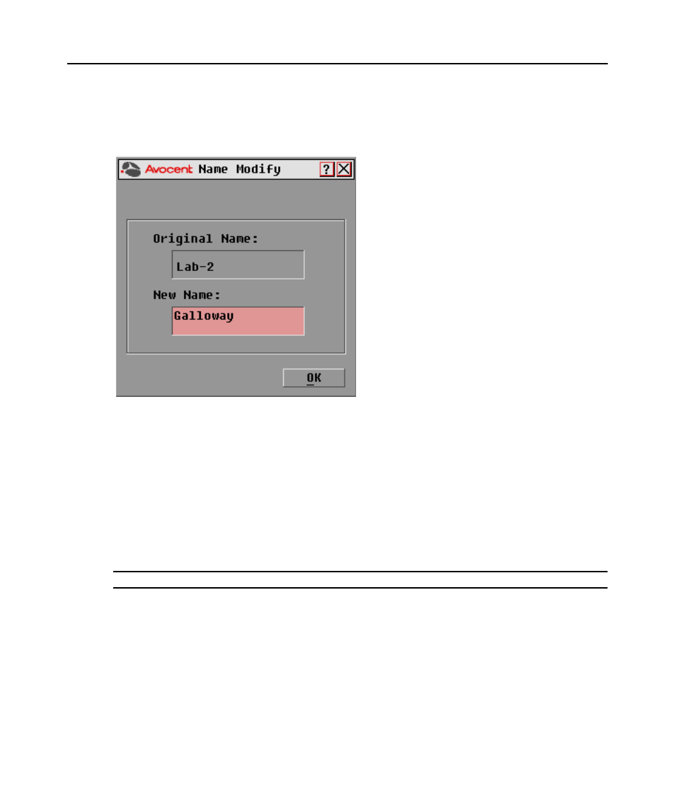 Figure 3.4: name modify dialog box | Avocent DSR1020 User Manual | Page 30 / 76