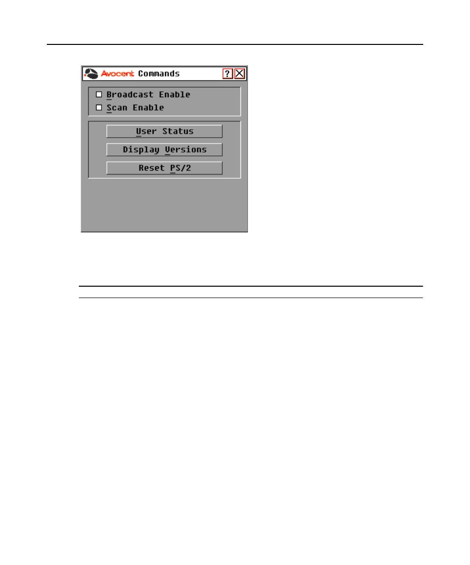 Figure 3.12: commands dialog box | Avocent DSR1020 User Manual | Page 39 / 76