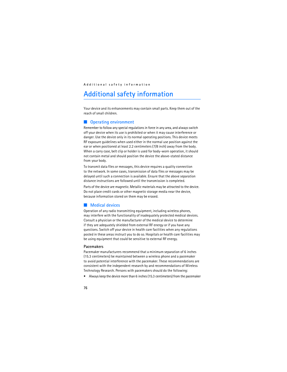 Additional safety information | Nokia 5300 XpressMusic User Manual | Page 77 / 177