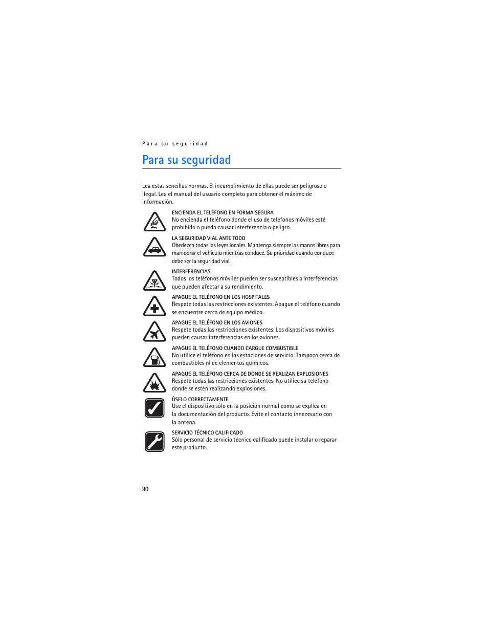 Para su seguridad | Nokia 5300 XpressMusic User Manual | Page 91 / 177