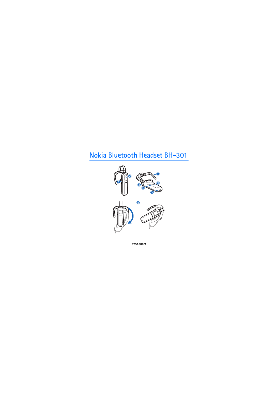 Nokia Bluetooth Headset BH-301 User Manual | 10 pages