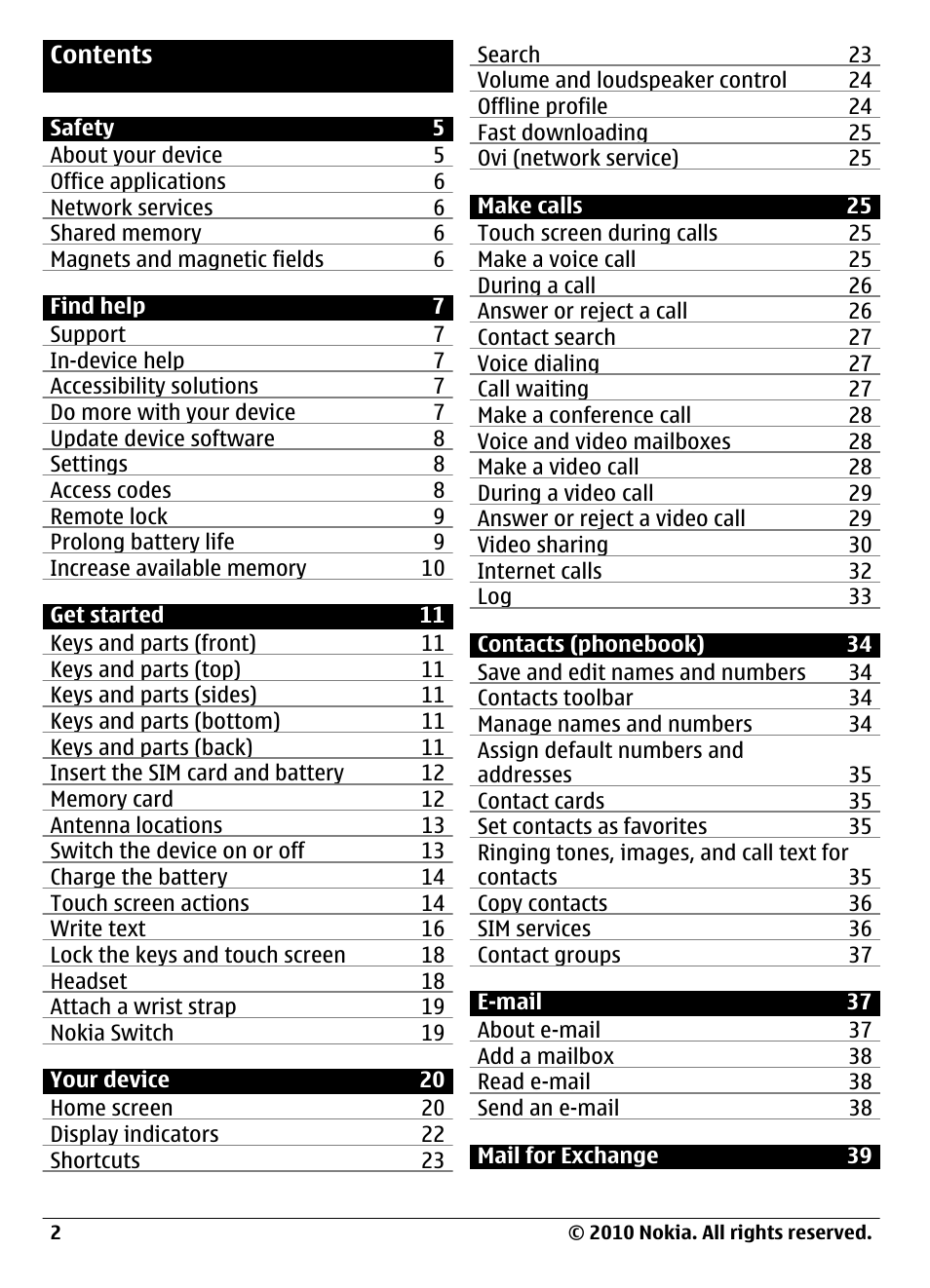 Nokia C6-00 User Manual | Page 2 / 112