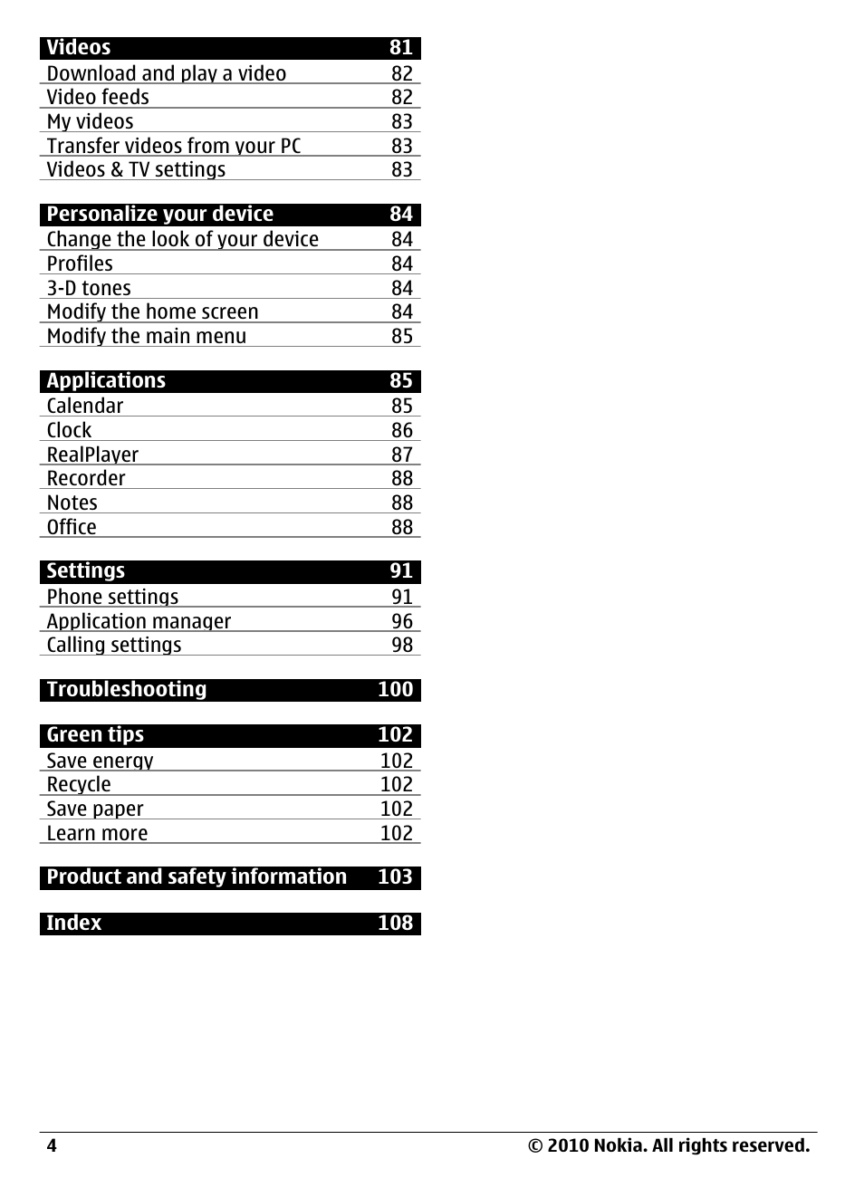 Nokia C6-00 User Manual | Page 4 / 112