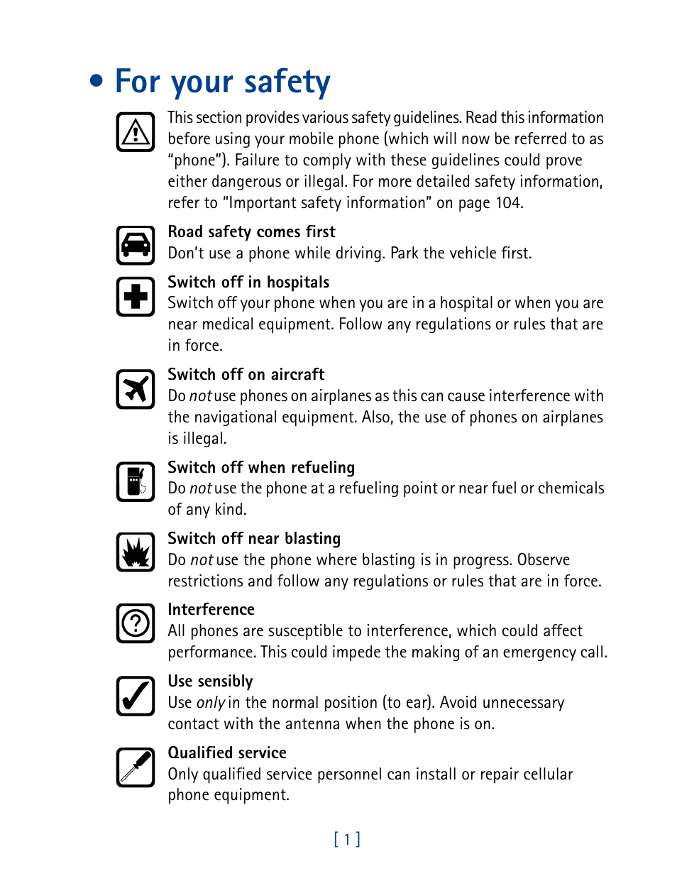 For your safety | Nokia 8890 User Manual | Page 10 / 141